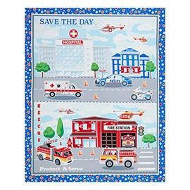 Kanvas Glow in the Dark Save The Day Save The Day 36" Panel Multi, Fabric by the Yard