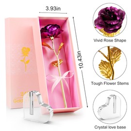 Beferr Gifts for Women Mom Christmas Birthday Gifts for Grandma Galaxy Rose Enchanted Rainbow Flower Gift for Her with Heart Base Best Present Ideas Unique Xmas Gifts for Wife Sister Friends