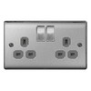 British General BG Electrical nbs Switch Socket Outlets - Brushed