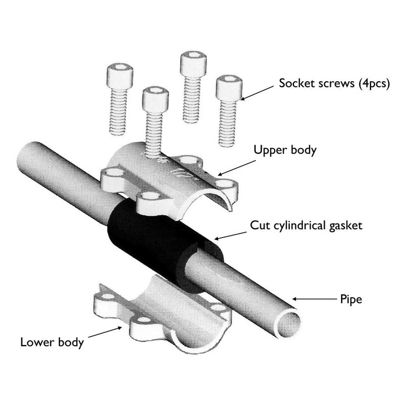 1" BSP Malleable Pipe Repair Clamp Fittings for Steel Pipes