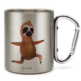 Mr. & Mrs. Panda Stainless Steel Cup Sloth Yoga Gift Breathing Sloths Yoga Exercises Sloth Decoration Outdoor Sloth Gift Camping