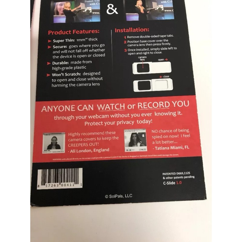 C-Slide Lot Of 2 C-Slide WebCam Cover for Laptops Computers