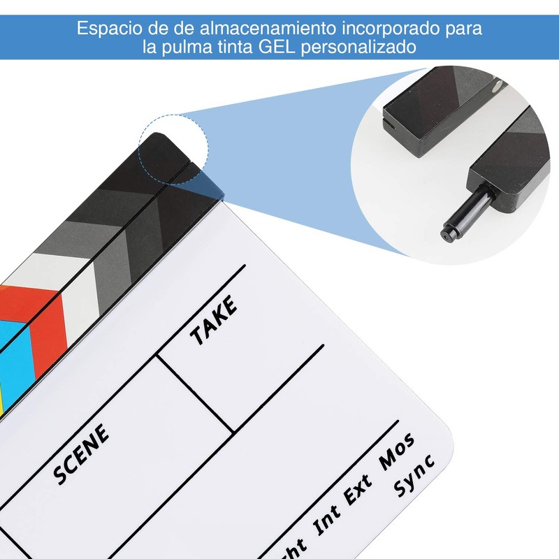 Zacro Acrylic Plastic Director's Film Clapboard Easy Wipe Cut Action