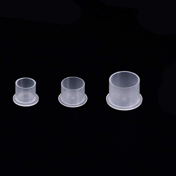 Pack of 300 Mixed Sizes Plastic Ink Cups Wide Ink Caps Base White Mixed # 11 Small # 14 Medium # 17 Large for Tattoo Paint, Tattoo Supplies, Tattoo Sets
