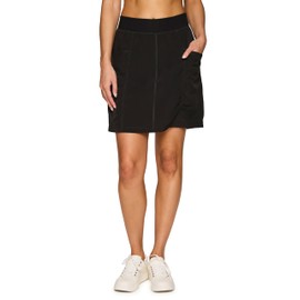 RBX Active Fashion Skort for Women, Long Length Golf/Pickleball Skort with Flat-Front Waistband, Plus Sizes, Black, 3X