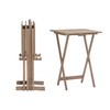 Linon Grace Acacia Tray Table Set