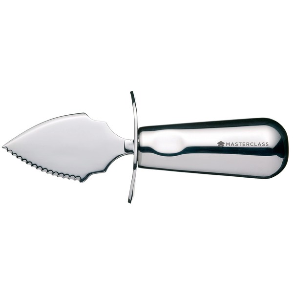 MasterClass Deluxe Oyster Knife, Stainless Steel, Plain and Bevelled Edges, Silver, 18cm