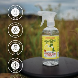 Rebel Green Sparkling Glass Cleaner - Streak Free Glass Cleaner Spray - Natural Glass & Surface Spray for Windows, Mirrors, & More - Scented with Peppermint & Lemon - (16 Ounce Bottles, 2 Pack)