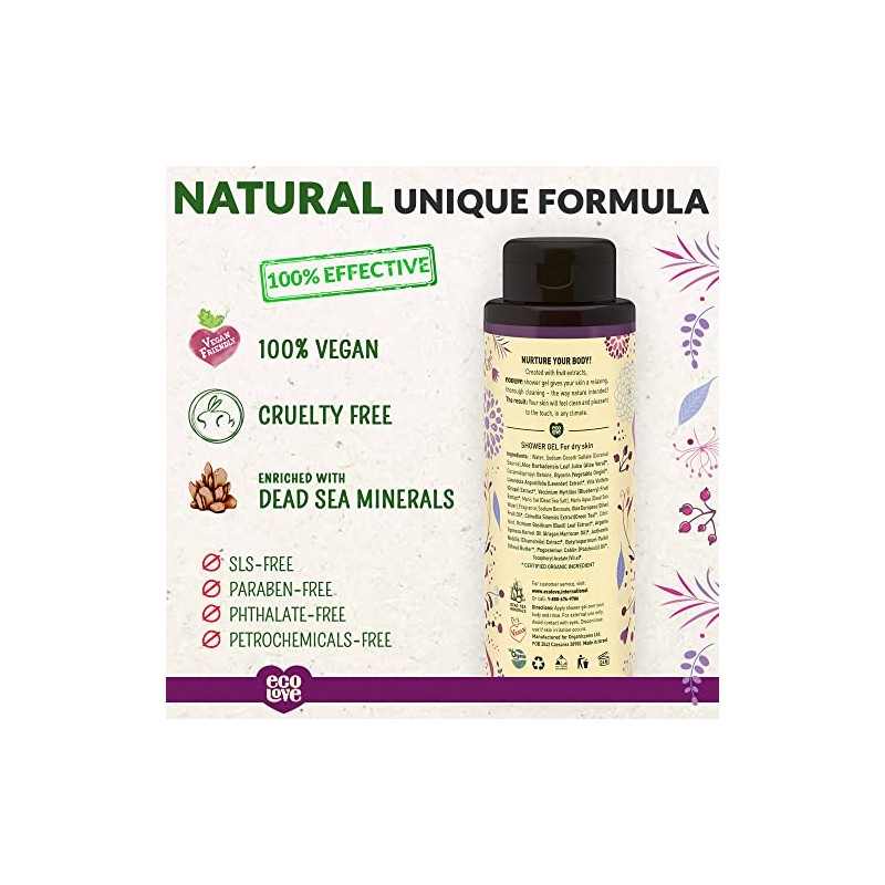 100% Vegan Shower Gel Body Wash by ecoLove | 17.6