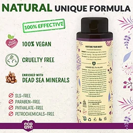 100% Vegan Shower Gel Body Wash by ecoLove | 17.6 oz. | Organic blueberry, grape & lavender For dry skin
