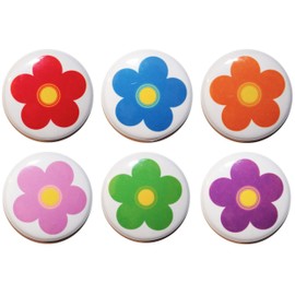 Vibrant Daisy Flower Fridge Magnets Made in UK by Button Zombie (6, 32mm (1.25 Inch))