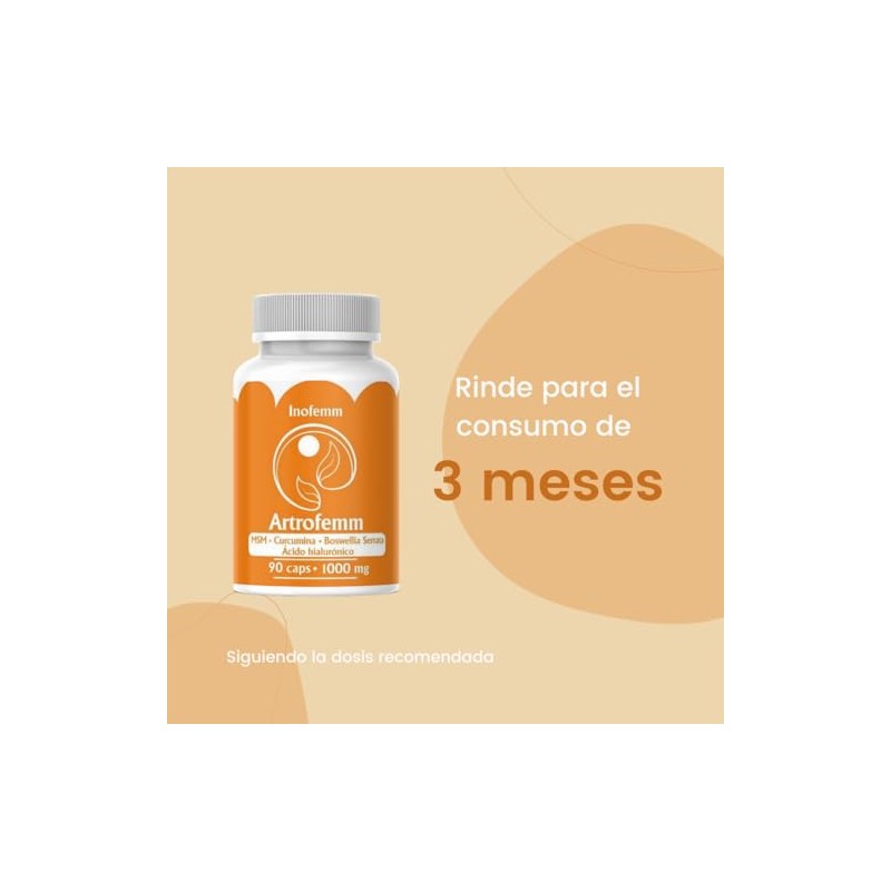 Artrofemm Msm Curcumina Boswelia Serrata Ácido Hialurónico Suplemento Alimenticio Capsulas