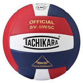 Tachikara Sensi-Tec Composite High Performance Volleyball, Scarlet/White/nav (SV5WSC.SWN)