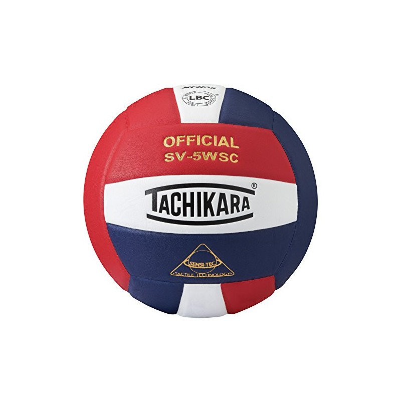 Tachikara Sensi-Tec Composite High Performance Volleyball, Scarlet/White/nav (SV5WSC.SWN)