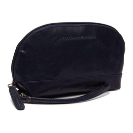 Chesterfield Brand Toiletry Bag TORINO | Made Of Leather | Large Cosmetics Case For Men And Women For Travel (Navy)