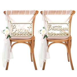 2 Chair Signs Wedding, Bride and Groom Wooden Signs for Chair, Chair Garlands, Chair Hangers, Wedding Chair Signs for Wall, Photo Props, Wedding Decoration, Anniversary Decoration