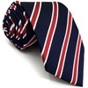 S&W SHLAX&WING Men's Striped Long Necktie, Blue, Red, Striped, Business,