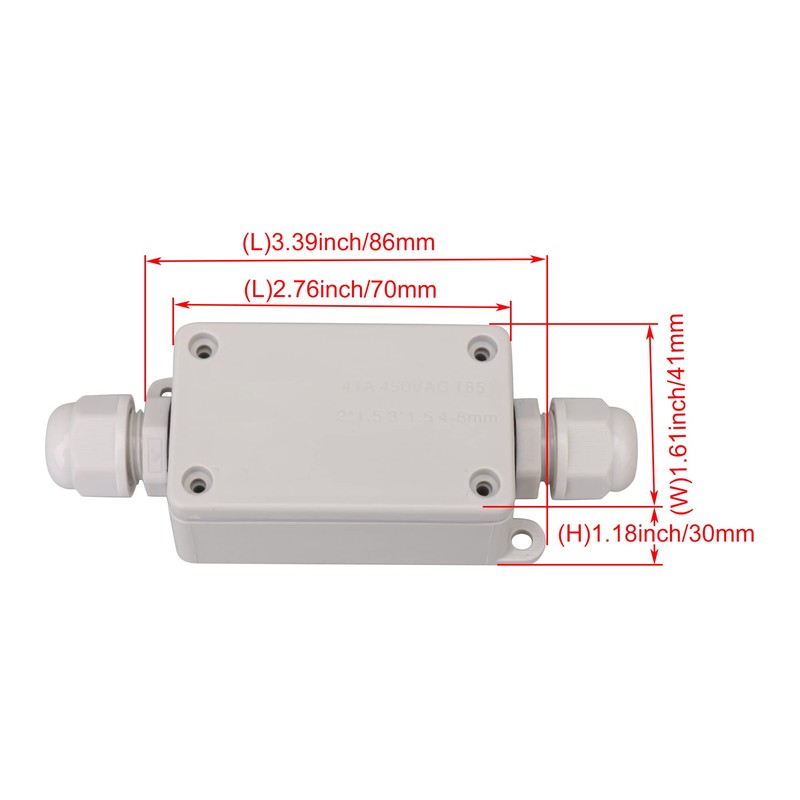 CNBTR Outdoor 2Way Cable Wire Connector Junction Box Plastic White