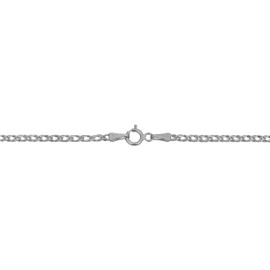 Kooljewelry 14k White Gold Diamond Weave Chain Necklace (2 mm, 18 inch)