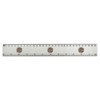 'Floral New Year 2025' 30cm (12 Inch) White Plastic Ruler
