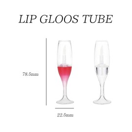 25 PCS wineglass shaped lip gloss tube cute lipgloss container tubes 5ML (Red)