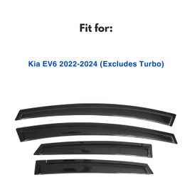 Immortal Group IG Window Visor for Kia EV6 2022-2024 (Excludes Turbo), Rain Guard Tape-On Extra Durable Sun Wind Side Vent Window Deflector, 2022 2023 2024