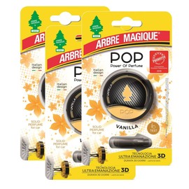 Arbre Magique POP POWER OF PERFUM CAR AIR FRESHENER VANILLA FRAGRANCE UP TO 30 DAYS MULTIPACK OF 3 PACKS