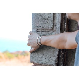 Nato Cuff - Stainless Steel Bangle Hammered Men's and Women's Jewellery Made in France, Stainless Steel