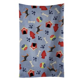 Caroline's Treasures BB3885KTWL Welsh Terrier Dog House Collection Kitchen Towel, 25" x 15", Multicolor