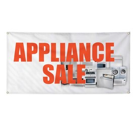 Vinyl Banner Multiple Sizes Appliance Sale Business C Business Outdoor Weatherproof Industrial Yard Signs White 6 Grommets 36x72Inches