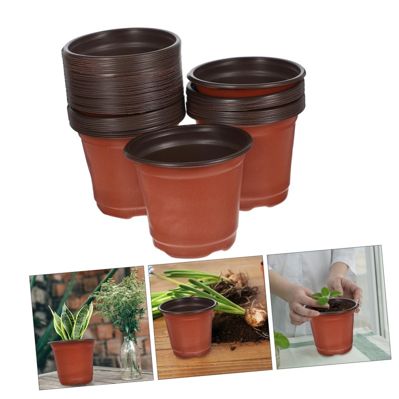 BESPORTBLE 50pcs Plastic Flowerpot Succulents Flower Pot Decorative Flower Pot