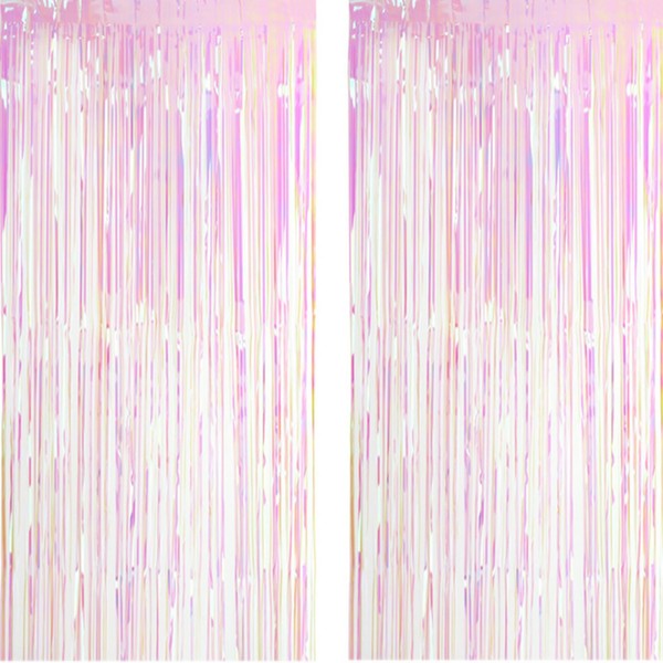 Transparent Pink Backdrop Streamers AILEXI 2 Pack 1 m x