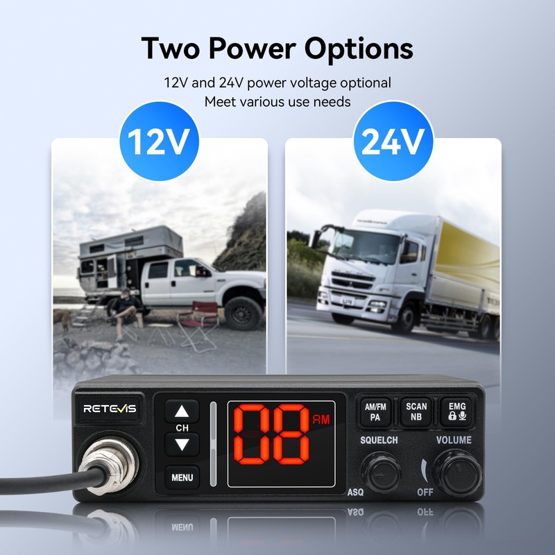 Retevis MB3A 40-Channel AM/FM CB Radio Kit - Long Range