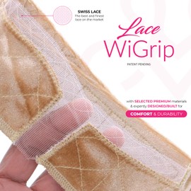 MILANO COLLECTION HAIRLINE and Part Comfort Lace WiGrip Band for Lace Wigs and Frontals with Reinforced Swiss Lace (Pack of 2)