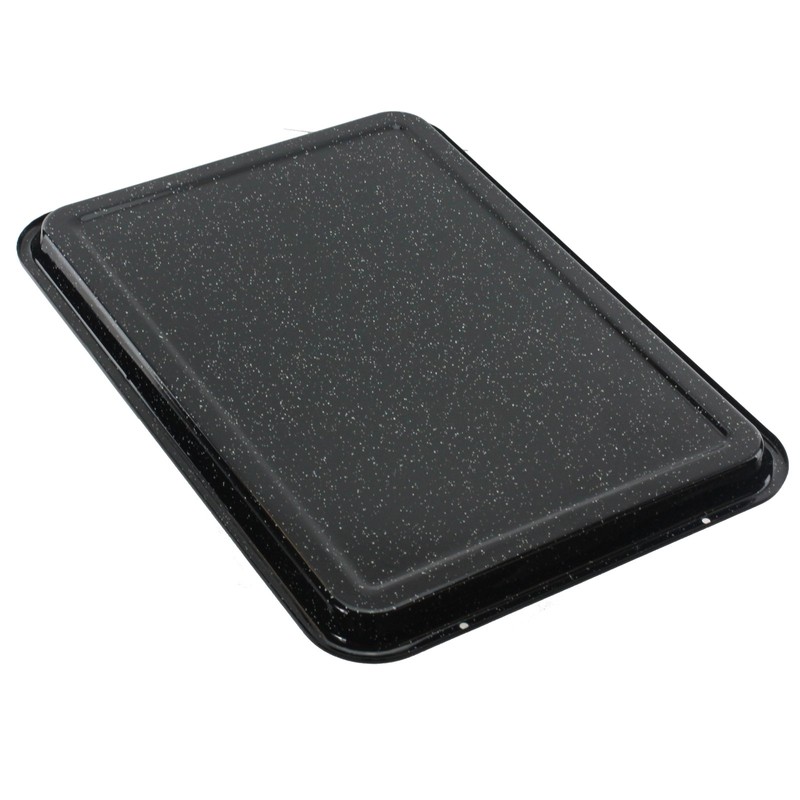 SPARES2GO Shallow Large Vitreous Enamel Raised Centre Oven Baking Tray