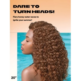 GORGIUS Glueless Water Wave Lace Front Wigs Brown Synthetic Curly Wig Pre Cut Pre Plucked Side Parted Hairline 20 Inch