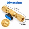 G1/4 Brass Refrigeration Ball Valve Adapter, HVAC Refrigerant Charging Vacuum