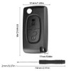 Alppihym 2-button compatible with car key housing for Peugeot and