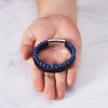 Philip Jones Men's Genuine Leather Lapis Bracelet