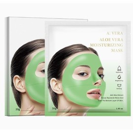 Soleneva 4 Stück Feuchtigkeitsspendende Gesichtsmaske, Gesichtspflege für trockene Haut (Grün)