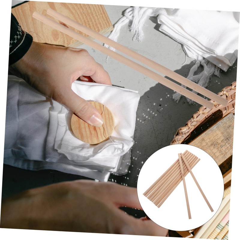 jojofuny 10pcs Natural Wood Drumstick Making Sticks for DIY Craft