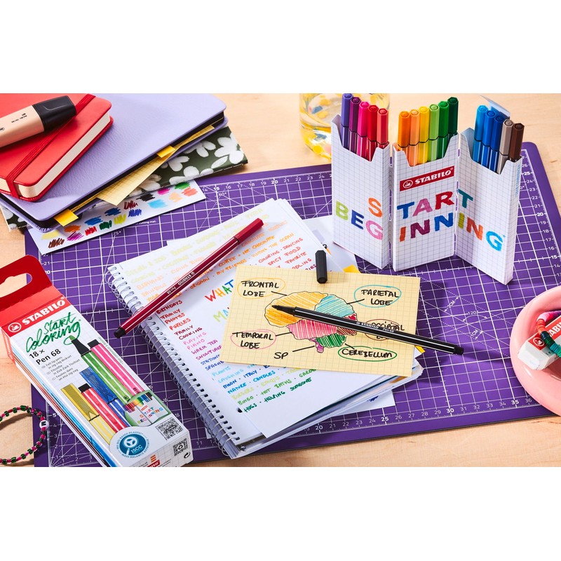 STABILO STABILO - Premium-Filzstift - Pen 68-18er Zick-Zack-Tischset - 18