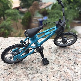 Teogneot Miniature Bicycle Model Desk Craft Collection Blue Metal Bicycle 11 x 8 cm
