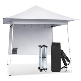 VINGLI 8x8 Pop Up Canopy Tent with Sidewall, Outdoor Canopy with Backpack, Tent for Parties Pop Up Gazebo Portable Easy Up