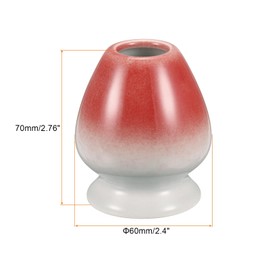 sourcing map Ceramic Chasen Stand 70mm Matcha Whisk Holder Teas Set Whisks Stand Traditional Matcha Chasen Holder Tea Set Accessories, Gray Red