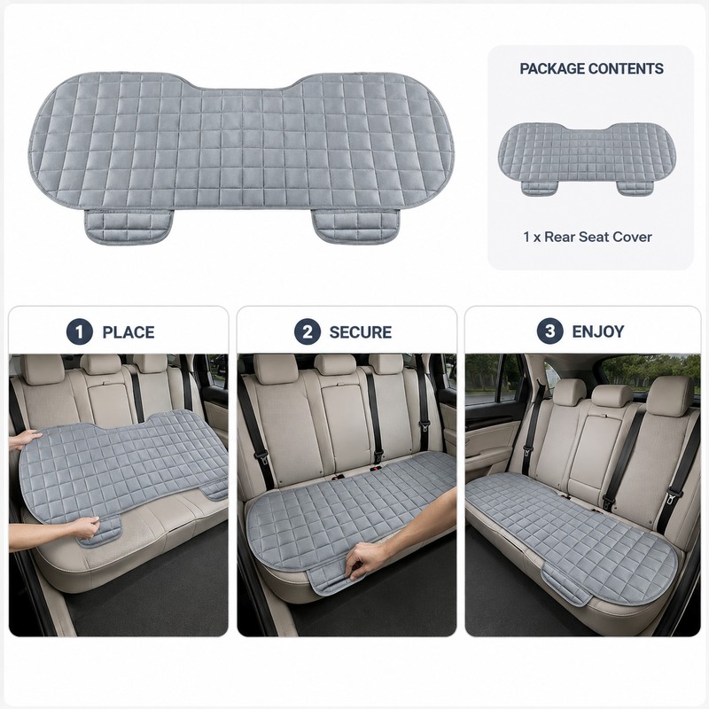 Universal Car Seat Cover Cushion Pad – Soft Flocking Fabric