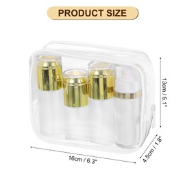 uxcell Clear Toiletry Bag, 12 Pcs PVC Transparent Makeup Bag for Women Man, Cosmetic Pouch Bags with Zipper for Travel Makeup Organizer Pouch, White(L Size)