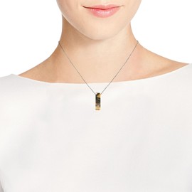 AeraVida Minimalist Bar Pendant Necklace in 925 Sterling Silver | Assorted Natural and Simulated Stone Styles | Elegant Everyday Jewelry (Multicolor)