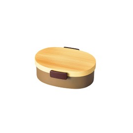 Tatsumiya 30431 Tight Grain Oval Bento Box, Hinoki Brown, Large