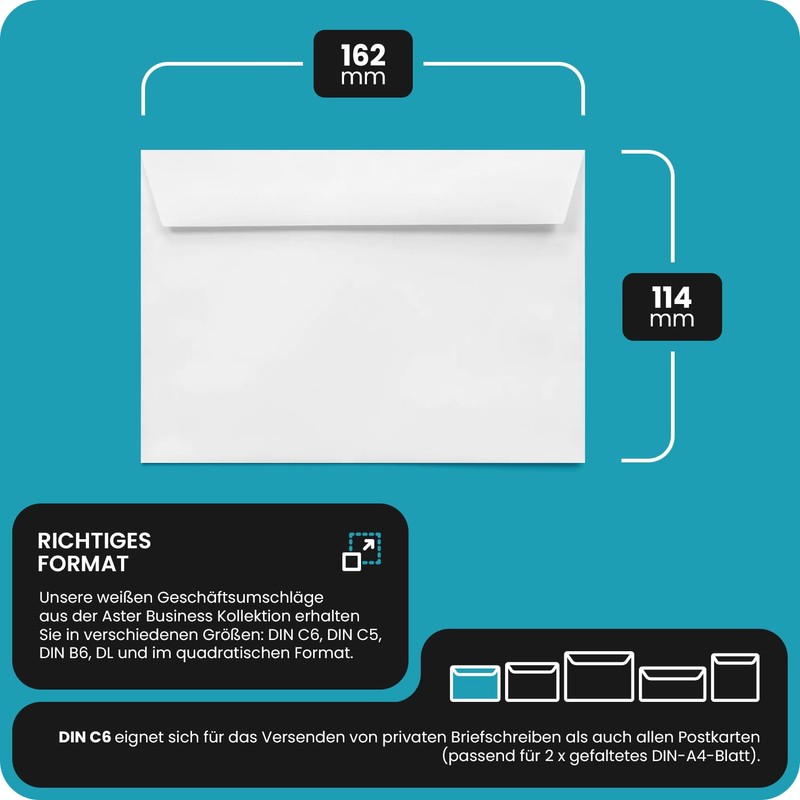 Netuno White Envelopes DIN C6 114 x 162 mm 120